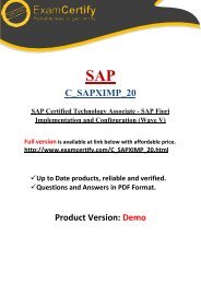 ExamCertify C_SAPXIMP_20 Online Certification Skilled Exam