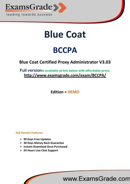 ExamsGrade BCCPA Latest Sample Questions & Answers