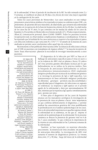 primeros casos autóctonos de hepatitis e en uruguay - Escuela de ...