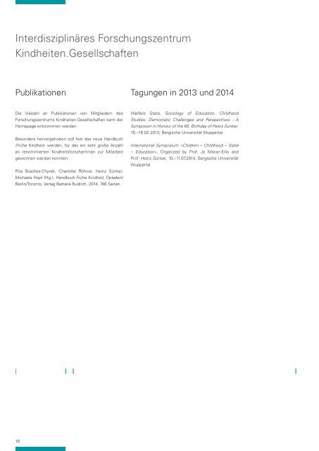 Erziehungswissenschaft: Jahresbericht 2013/2014