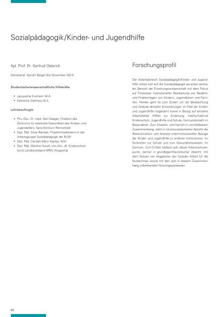 Erziehungswissenschaft: Jahresbericht 2013/2014