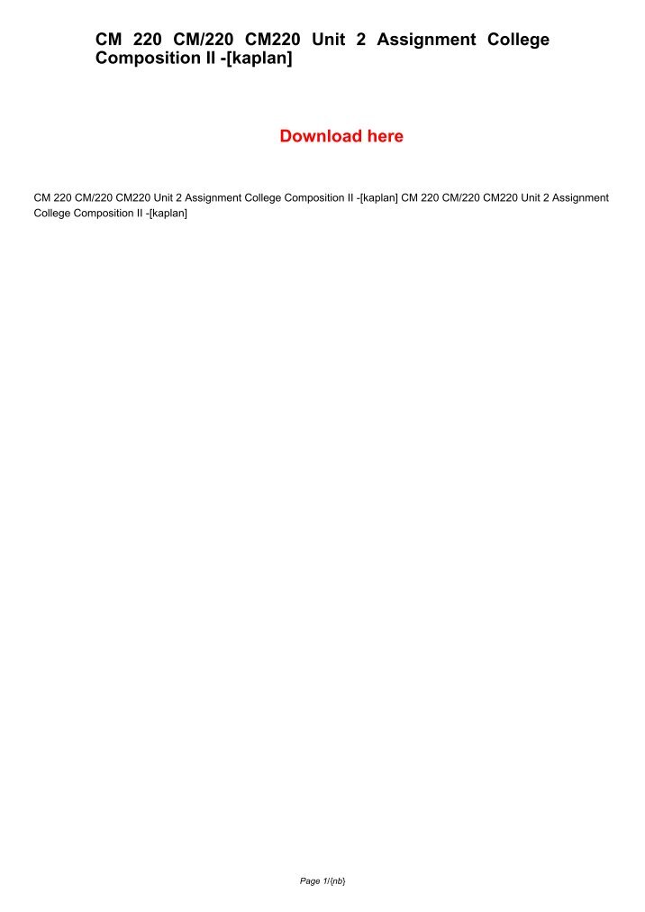 kaplan cm 220 written assignment kaplan cm 220 written assignment