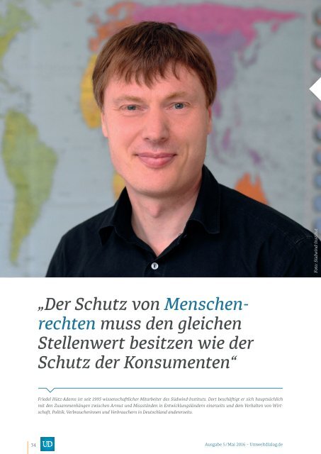 CSR-Reporting. Pflicht oder Chance? - UmweltDialog Magazin Nr . 5  (Mai 2016)