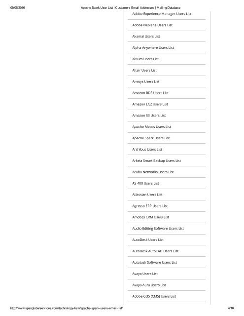 Get Targeted Apache Spark Customer Lists from Span Global Services