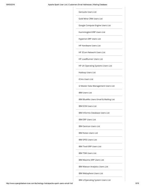 Get Targeted Apache Spark Customer Lists from Span Global Services