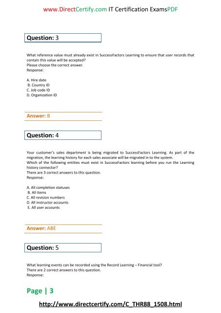DirectCertify C_THR88_1508 Practice Test And Study Material