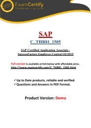 ExamCertify C_THR81_1505 E-book Dumps and Practice Test