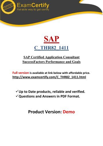 ExamCertify C_THR82_1411 E-book Dumps and Practice Test