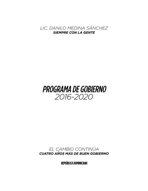 PROGRAMA DE GOBIERNO