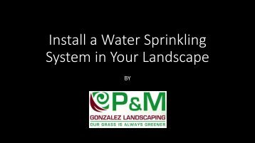 Install a Water Sprinkling System in Your Landscape