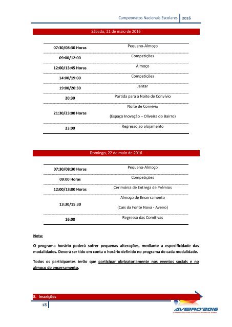 Programa Geral NACIONAIS 2016