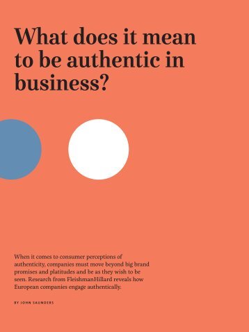 What does it mean to be authentic in business?
