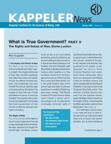 New Kapp newsletter - Kappeler Institute USA | Home Page