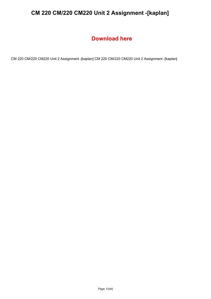 hn 220 unit 5 assignment the hn 220 unit 5 assignment the