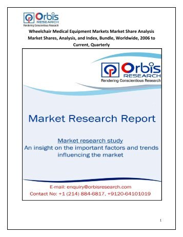 Wheelchair Medical Equipment Markets Market Share Analysis Market Shares, Analysis, and Index, Bundle, Worldwide, 2006 to Current, Quarterly