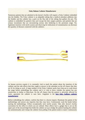 Foley Baloon Catheter Manufacturer