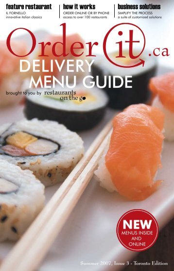 DELIVERY MENU GUIDE - OrderIt.ca