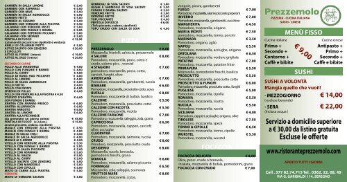 MEZZOGIORNO € 14,00 - Ristorante Prezzemolo Seregno