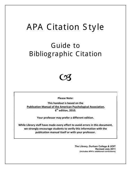 Apa Citation Style