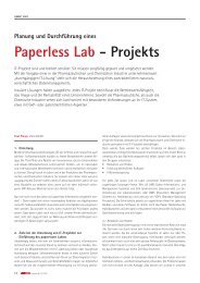 Planung und Durchführung eines Paperless Lab - Projekts - Vialis