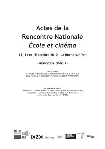 Actes de la Rencontre Nationale École et cinéma - Les enfants de ...