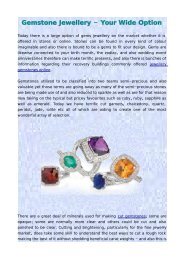 Gemstone Jewellery - Your Wide Option