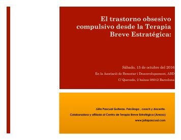 El trastorno obsesivo compulsivo desde la Terapia Breve Estratégica