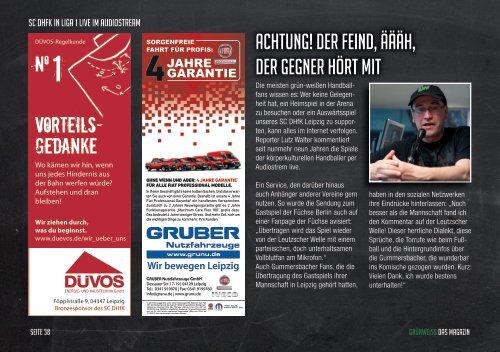 GRÜNWEISS – das Magazin der DHfK-Handballer