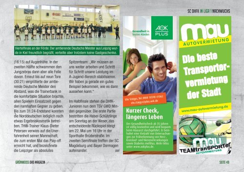 GRÜNWEISS – das Magazin der DHfK-Handballer