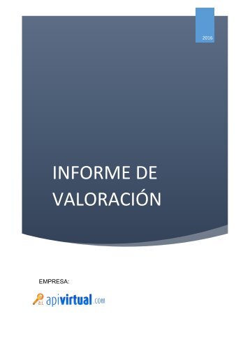 Informe de valoración