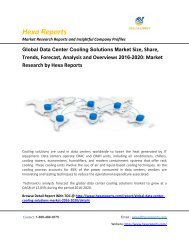 Global- Data- Center- Cooling- Solutions- Market Size- Share-Trend- Forecasts-Analysis-and Overviews- 2016-2020