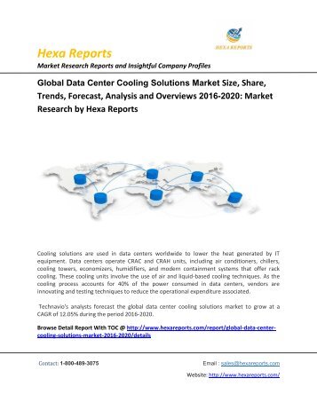 Global- Data- Center- Cooling- Solutions- Market Size- Share-Trend- Forecasts-Analysis-and Overviews- 2016-2020