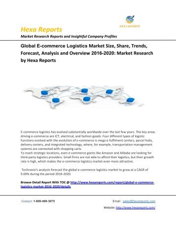 Global- E-commerce- Logistics- Market- Size- Share-Trends- Forecast-Analysis-and Overview- 2016-2020
