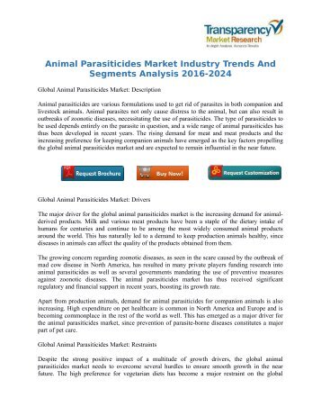 Animal Parasiticides Market Analysis