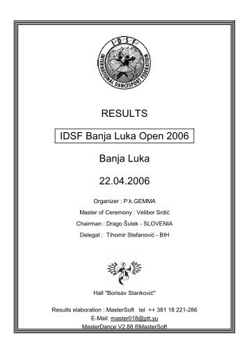 IDSF Banja Luka Open 2006 - Banjalukaopen.com