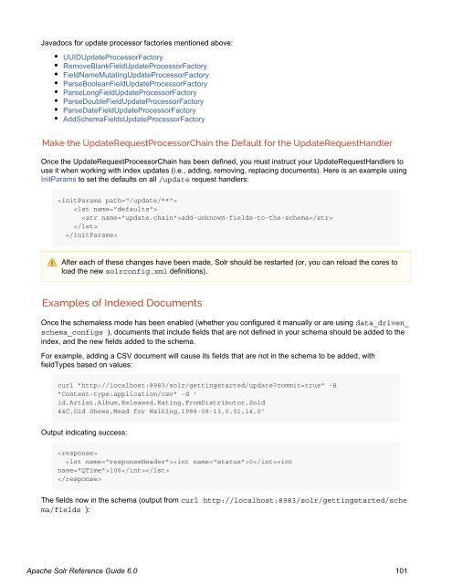 Apache Solr Reference Guide Covering Apache Solr 6.0