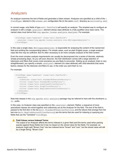 Apache Solr Reference Guide Covering Apache Solr 6.0