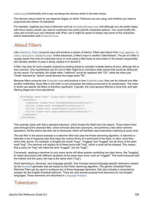 Apache Solr Reference Guide Covering Apache Solr 6.0