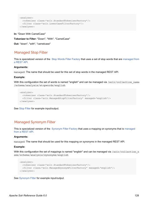 Apache Solr Reference Guide Covering Apache Solr 6.0