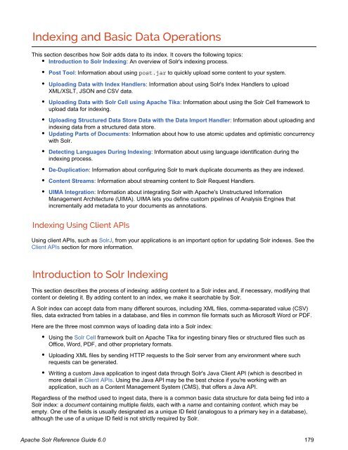 Apache Solr Reference Guide Covering Apache Solr 6.0