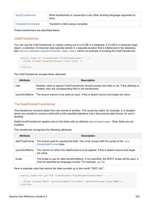 Apache Solr Reference Guide Covering Apache Solr 6.0