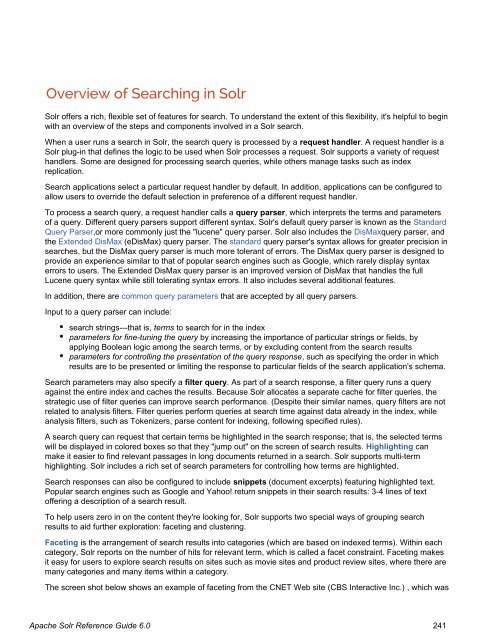 Apache Solr Reference Guide Covering Apache Solr 6.0