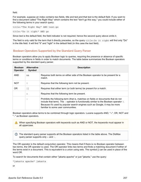 Apache Solr Reference Guide Covering Apache Solr 6.0