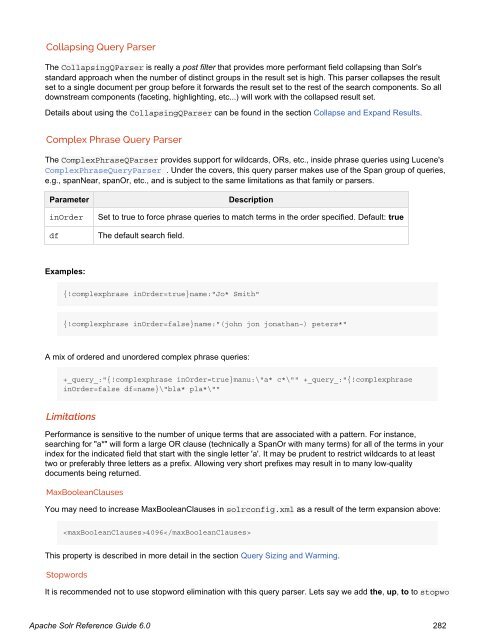 Apache Solr Reference Guide Covering Apache Solr 6.0