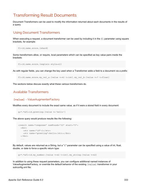 Apache Solr Reference Guide Covering Apache Solr 6.0