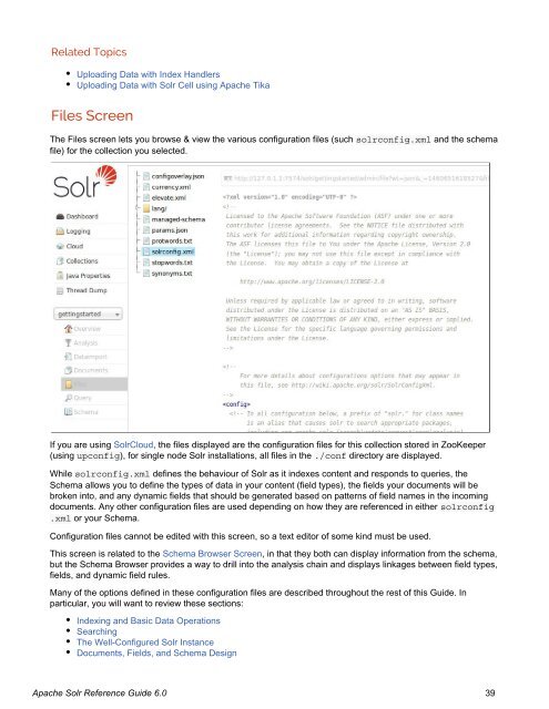 Apache Solr Reference Guide Covering Apache Solr 6.0