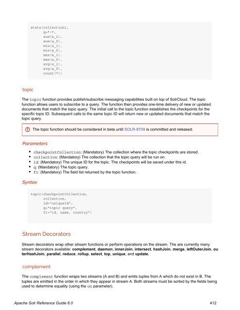 Apache Solr Reference Guide Covering Apache Solr 6.0