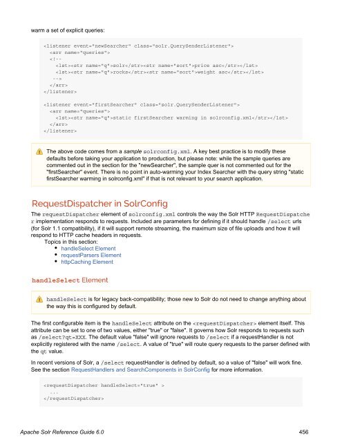 Apache Solr Reference Guide Covering Apache Solr 6.0