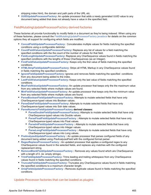 Apache Solr Reference Guide Covering Apache Solr 6.0