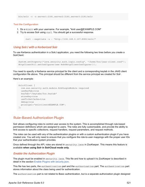 Apache Solr Reference Guide Covering Apache Solr 6.0